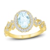 Thumbnail Image 0 of Natural Aquamarine Ring 1/4 ct tw Diamonds 10K Yellow Gold