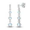 Thumbnail Image 0 of Natural Aquamarine Dangle Earrings 1/20 ct tw Diamonds Sterling Silver