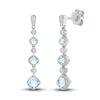 Thumbnail Image 1 of Natural Aquamarine Dangle Earrings 1/20 ct tw Diamonds Sterling Silver