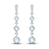 Thumbnail Image 2 of Natural Aquamarine Dangle Earrings 1/20 ct tw Diamonds Sterling Silver