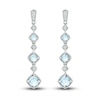 Thumbnail Image 1 of Natural Aquamarine Dangle Earrings 1/20 ct tw Diamonds Sterling Silver