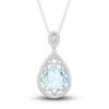 Thumbnail Image 0 of Natural Aquamarine Necklace 1/8 ct tw Diamonds Sterling Silver