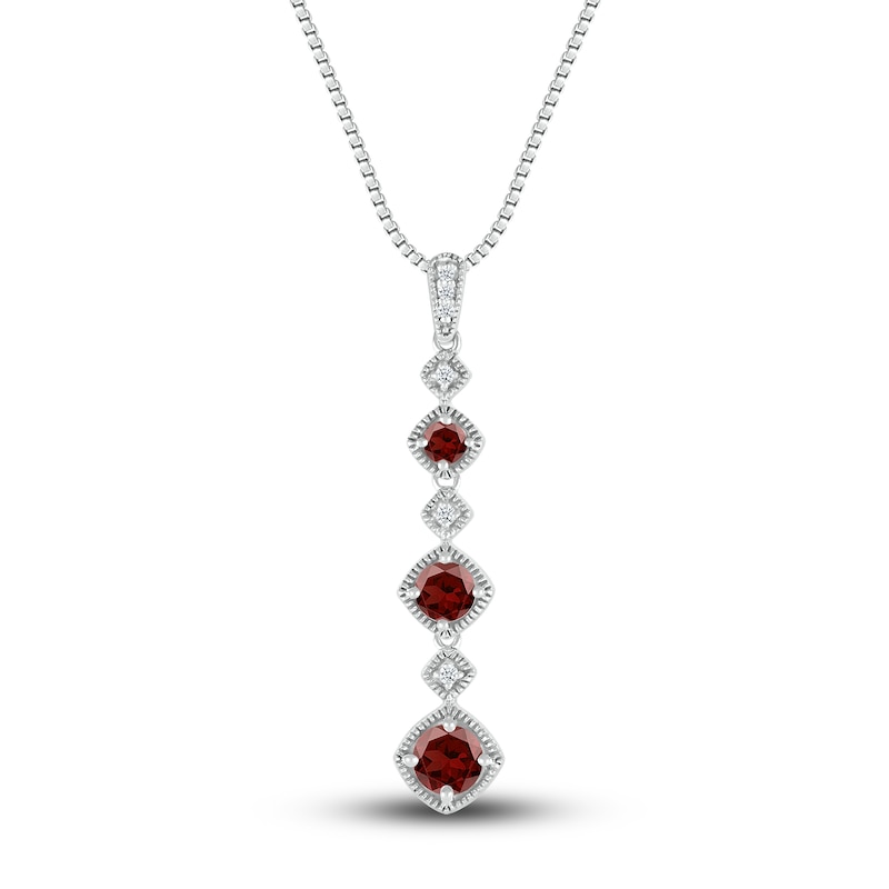 Natural Garnet Necklace Diamond Accents Sterling Silver | Jared