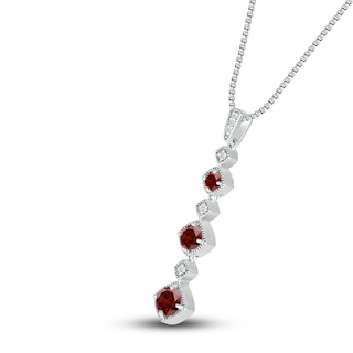 Natural Garnet Necklace Diamond Accents Sterling Silver | Jared
