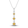 Thumbnail Image 0 of Natural Citrine Necklace Diamond Accents Sterling Silver