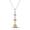 Thumbnail Image 1 of Natural Citrine Necklace Diamond Accents Sterling Silver