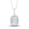 Thumbnail Image 1 of Lab-Created Sapphire & Natural Opal Necklace Sterling Silver