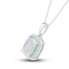 Thumbnail Image 2 of Lab-Created Sapphire & Natural Opal Necklace Sterling Silver