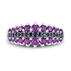 Thumbnail Image 2 of Natural Amethyst Ring 1/8 ct tw Black Diamonds 10K White Gold