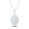 Thumbnail Image 1 of Lab-Created Sapphire & Lab-Created Opal Necklace Sterling Silver