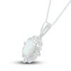 Thumbnail Image 2 of Lab-Created Sapphire & Lab-Created Opal Necklace Sterling Silver