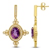 Thumbnail Image 0 of Natural Amethyst Earrings 1/2 ct tw Diamonds 14K Yellow Gold