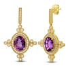 Thumbnail Image 1 of Natural Amethyst Earrings 1/2 ct tw Diamonds 14K Yellow Gold
