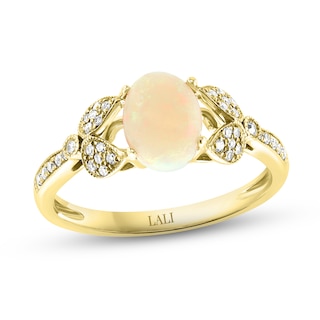 LALI Jewels Natural Opal Ring 1/6 ct tw Diamonds 14K Yellow Gold | Jared