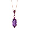 Thumbnail Image 0 of LALI Jewels Natural Garnet, Natural Sapphire & Natural Amethyst Necklace 1/4 ct tw Diamonds 14K Rose Gold