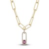Thumbnail Image 1 of Natural Garnet Necklace 1/5 ct tw Diamonds 10K Yellow Gold 18"