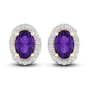 Thumbnail Image 1 of Natural Amethyst & Lab-Created White Sapphire Stud Earrings 10K Yellow Gold