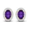 Thumbnail Image 1 of Natural Amethyst & White Lab-Created Sapphire Stud Earrings 10K Yellow Gold