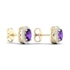 Thumbnail Image 3 of Natural Amethyst & Lab-Created White Sapphire Stud Earrings 10K Yellow Gold