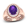 Thumbnail Image 0 of Natural Amethyst Ring 1/6 ct tw Diamonds 14K Rose Gold