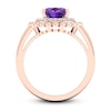 Thumbnail Image 2 of Natural Amethyst Ring 1/6 ct tw Diamonds 14K Rose Gold