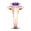Thumbnail Image 3 of Natural Amethyst Ring 1/6 ct tw Diamonds 14K Rose Gold