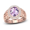 Thumbnail Image 0 of Natural Pink Quartz Ring 1/6 ct tw Diamonds 14K Rose Gold