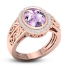Thumbnail Image 1 of Natural Pink Quartz Ring 1/6 ct tw Diamonds 14K Rose Gold
