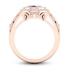 Thumbnail Image 2 of Natural Pink Quartz Ring 1/6 ct tw Diamonds 14K Rose Gold