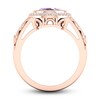 Thumbnail Image 3 of Natural Pink Quartz Ring 1/6 ct tw Diamonds 14K Rose Gold