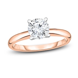 Diamond Solitaire Engagement Ring 3/8 ct tw Round 14K Rose Gold (I2/I)