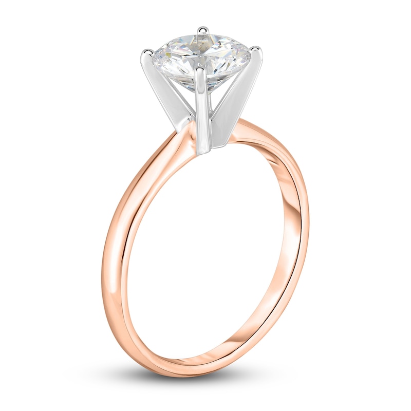 Diamond Solitaire Engagement Ring 3/8 ct tw Round 14K Rose Gold (I2/I)