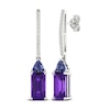Thumbnail Image 2 of Natural Amethyst, Natural Iolite & Lab-Created White Sapphire Drop Earrings Sterling Silver