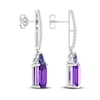 Thumbnail Image 3 of Natural Amethyst, Natural Iolite & Lab-Created White Sapphire Drop Earrings Sterling Silver