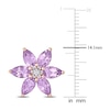 Thumbnail Image 1 of Natural Amethyst Flower Stud Earrings 1/20 ct tw Diamonds 14K Rose Gold