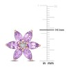 Thumbnail Image 1 of Natural Amethyst Flower Stud Earrings 1/20 ct tw Diamonds 10K Rose Gold