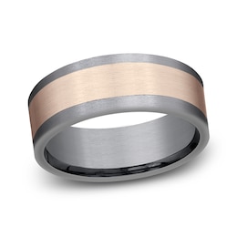 Satin Wedding Band 14K Rose Gold/Tantalum 8.0mm