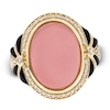 Thumbnail Image 0 of Natural Onyx & Natural Pink Opal Ring 1/3 ct tw Diamonds 14K Yellow Gold