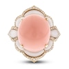 Thumbnail Image 1 of Natural Pink Opal & Natural Agate Ring 1/4 ct tw Diamonds 14K Yellow Gold