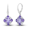 Thumbnail Image 0 of Natural Light Amethyst Drop Earrings 1/6 ct tw Diamonds 10K White Gold