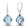 Thumbnail Image 1 of Natural Blue Topaz Drop Earrings 1/6 ct tw Diamonds 10K White Gold