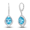 Thumbnail Image 0 of Natural Swiss Blue Topaz Drop Earrings 5/8 ct tw Diamonds 10K White Gold