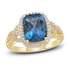 Thumbnail Image 0 of Natural London Blue Topaz Ring 1/3 ct tw Diamonds 10K Yellow Gold