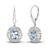 Thumbnail Image 0 of Natural Aquamarine & Natural White Topaz Drop Earrings 10K White Gold