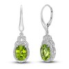 Thumbnail Image 1 of Natural Peridot Drop Earrings 1/4 ct tw Diamonds 10K White Gold