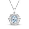 Thumbnail Image 1 of Natural Aquamarine & Natural White Topaz Necklace 10K White Gold 18"