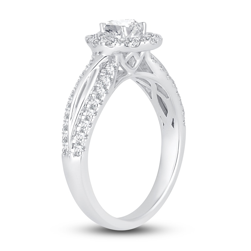 Main Image 2 of Diamond Engagement Ring 1 ct tw Pear/Round 14K White Gold