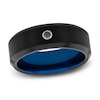 Thumbnail Image 0 of Diamond Wedding Band 1/20 ct tw Round Blue/Black Tungsten