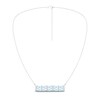 Thumbnail Image 2 of Natural Aquamarine Bar Necklace 1/4 ct tw Diamonds 10K White Gold 18"