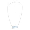 Thumbnail Image 3 of Natural Aquamarine Bar Necklace 1/4 ct tw Diamonds 10K White Gold 18"